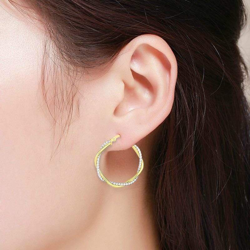 Golden & Metallic Silver Square Shape Fancy Metallic Hoops Earrings for  Women & Girls - Pinkshop